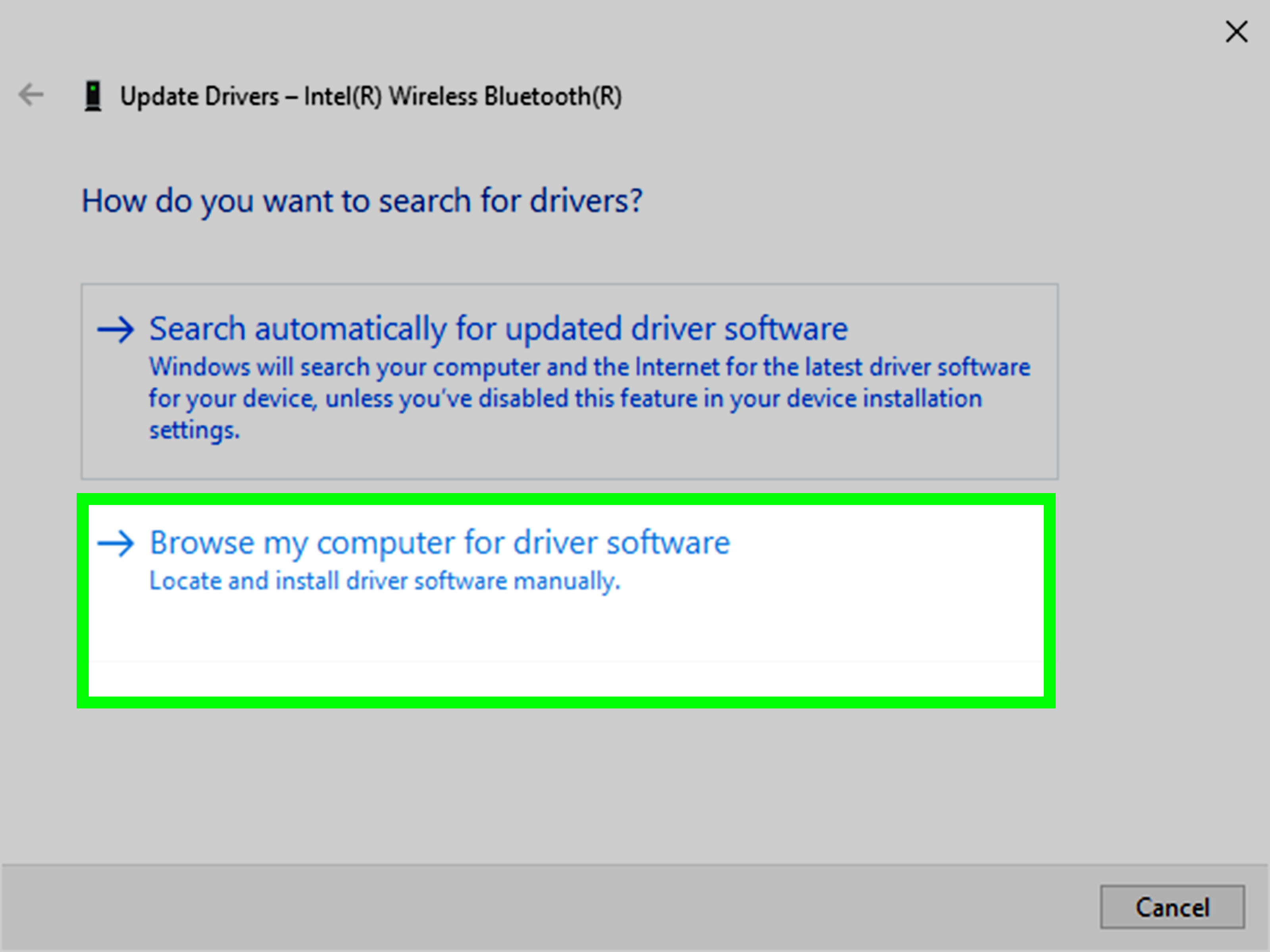 Wait for the search to complete
If an updated driver is found, follow the prompts to install it