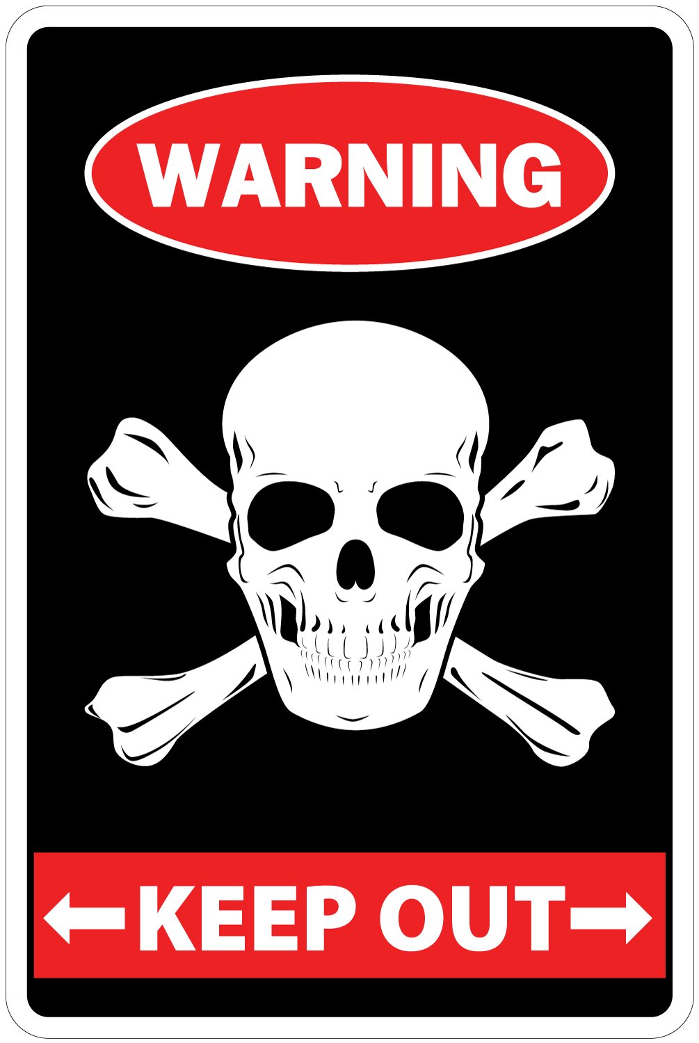 Warning sign with a skull and crossbones