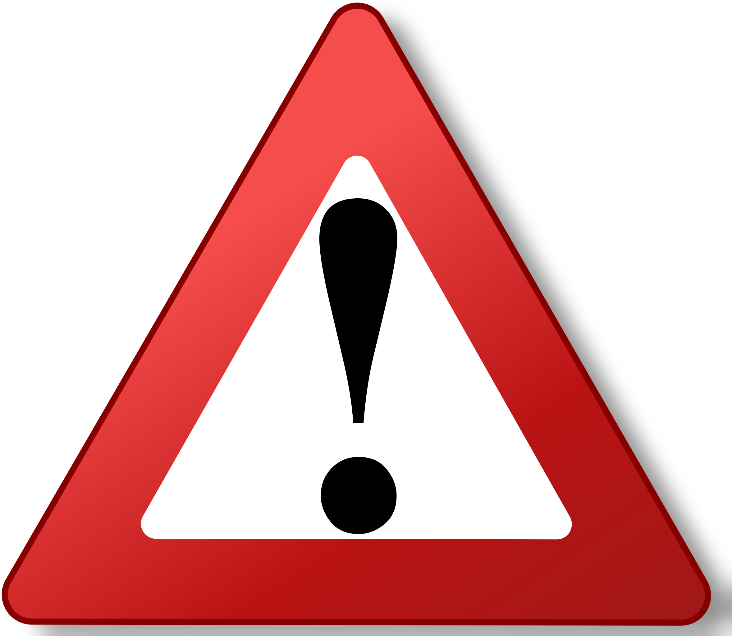 Warning symbol or red exclamation mark