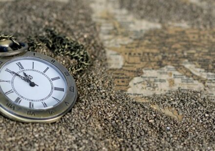clock with arrows indicating future