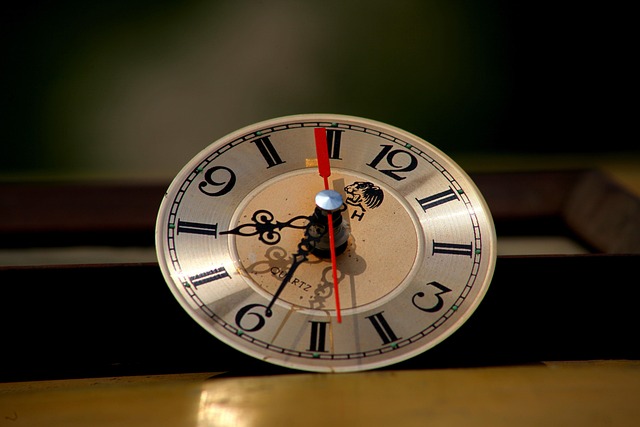 A close-up of a vintage clock face