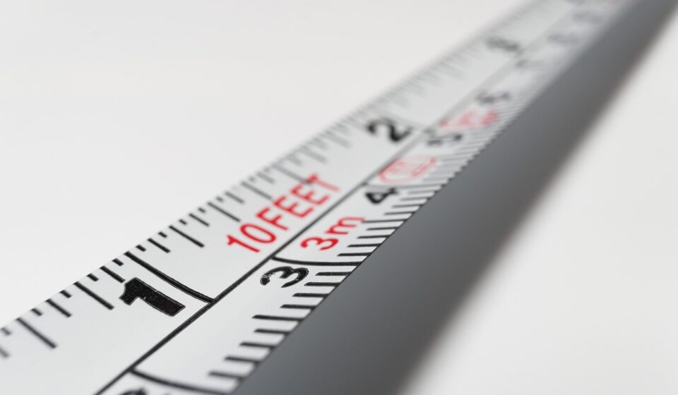 ruler showing 12cm and inches